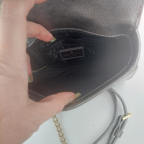 Kate Spade Laurel Way glitter gunmetal with matching card / keychain - Picture 7 of 10